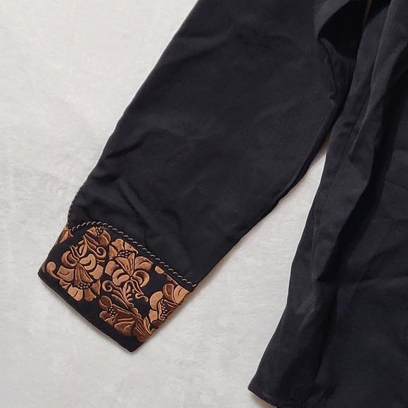 Scully Western Shirt Mens XL Embroidered Floral Cowboy Rodeo Pearl Snap - Picture 3 of 15